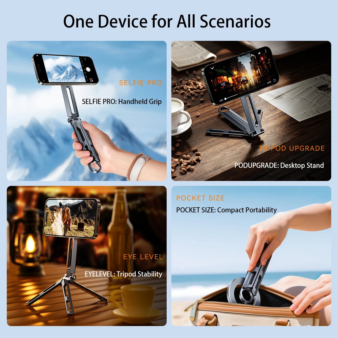 Y E06 Magnetic Mobile Phone Holder Foldable Camera Mobile Phone Tripod Selfie Stick Desktop Holder