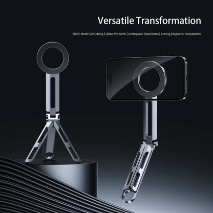 Meenova E06 Foldable Magnetic Phone Tripod & Selfie Grip for iPhone 18 Pro Max & iPhone Duo, 360° Adjustable Portable Phone Stand