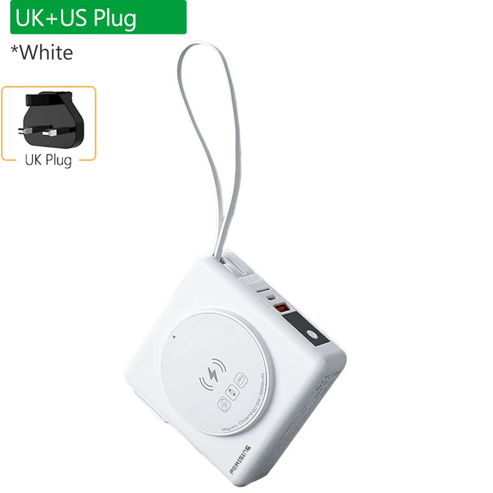 6IN1 22.5W qi2 Magnetic Power bank Charging 10000mAh for Apple Watch built-in Cable Magsafe KR/AU/EU/US/UK Plug Charger