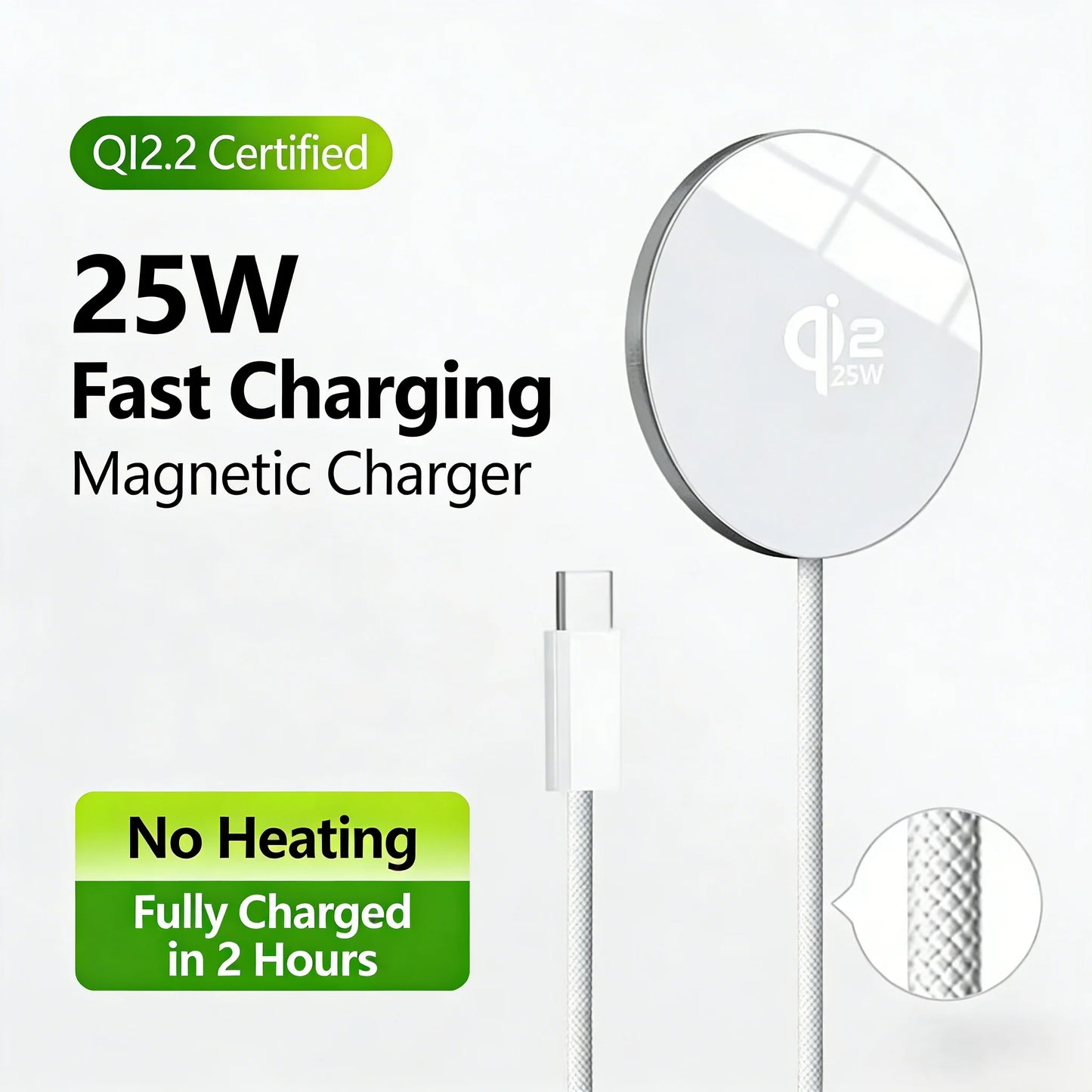 New Qi2.2 magnetic charger For 25W super wireless fast charging For iPhone 17 16 15 14 13 12 Pro Max Samsung S25 S23 S22