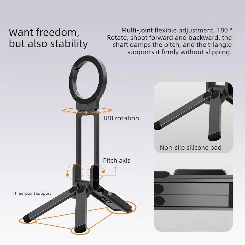 Meenova Magsafe Mini Tripod, Flexible Portable Phone Stand for iPhone, Photography & Vlogging with Double-Sided Adhesive