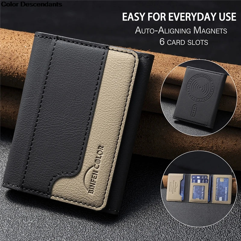 Meenova MagSafe Wallet Bag With 6 Card Slots Multi-Slot Auto-Aligning Magnetic Kickstand Card Holder High-Strength Adsorption and Stand Function