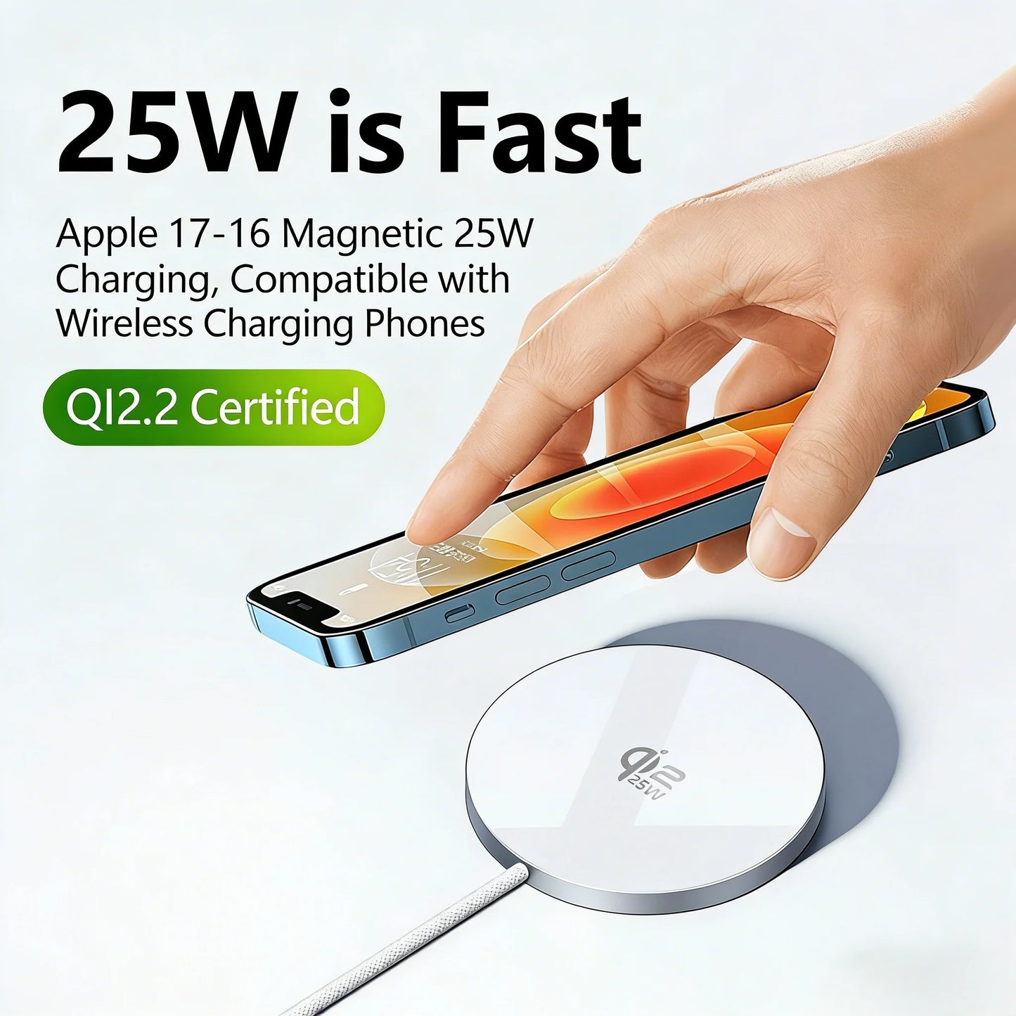 New Qi2.2 magnetic charger For 25W super wireless fast charging For iPhone 17 16 15 14 13 12 Pro Max Samsung S25 S23 S22