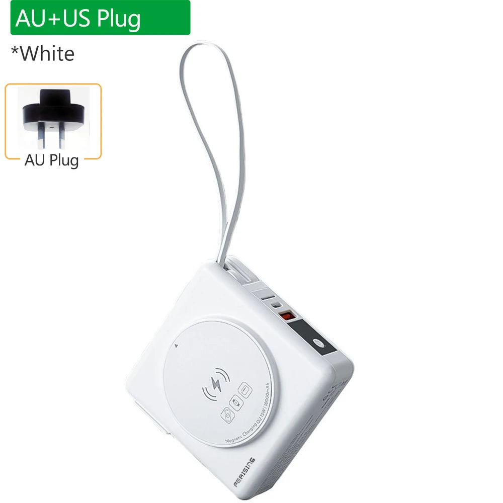 6IN1 22.5W qi2 Magnetic Power bank Charging 10000mAh for Apple Watch built-in Cable Magsafe KR/AU/EU/US/UK Plug Charger