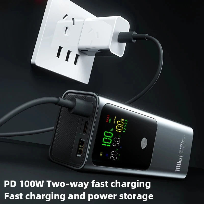 For Laptop PD 100W Power Bank 20000mAh External Battery Capacity Fast Charging Portable Charger Powerbank For iPhone 17 16 Samsung
