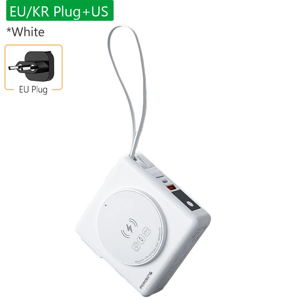 6IN1 22.5W qi2 Magnetic Power bank Charging 10000mAh for Apple Watch built-in Cable Magsafe KR/AU/EU/US/UK Plug Charger