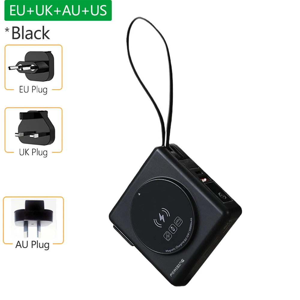 6IN1 22.5W qi2 Magnetic Power bank Charging 10000mAh for Apple Watch built-in Cable Magsafe KR/AU/EU/US/UK Plug Charger