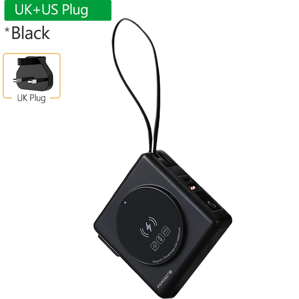 6IN1 22.5W qi2 Magnetic Power bank Charging 10000mAh for Apple Watch built-in Cable Magsafe KR/AU/EU/US/UK Plug Charger