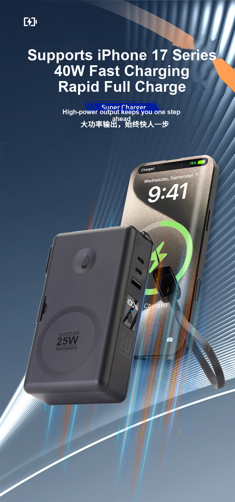 SolidPower T20 6-in-1 Qi2 Magnetic Power Bank & 65W GaN Travel Charger, 20,000mAh