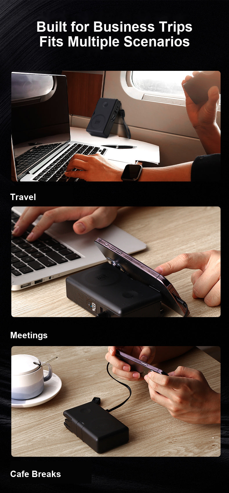 SolidPower – 65W 5-in-1 MagSafe Travel Power Bank, Airplane/Train/Subway Ready, Apple & Samsung Compatible, 5000mAh/10000mAh/20000mAh, 25W Qi2.2 Wireless & PD Fast Charging, Foldable Wall Plug, Semi-Solid-State Battery, High Safety, Charges When Damaged