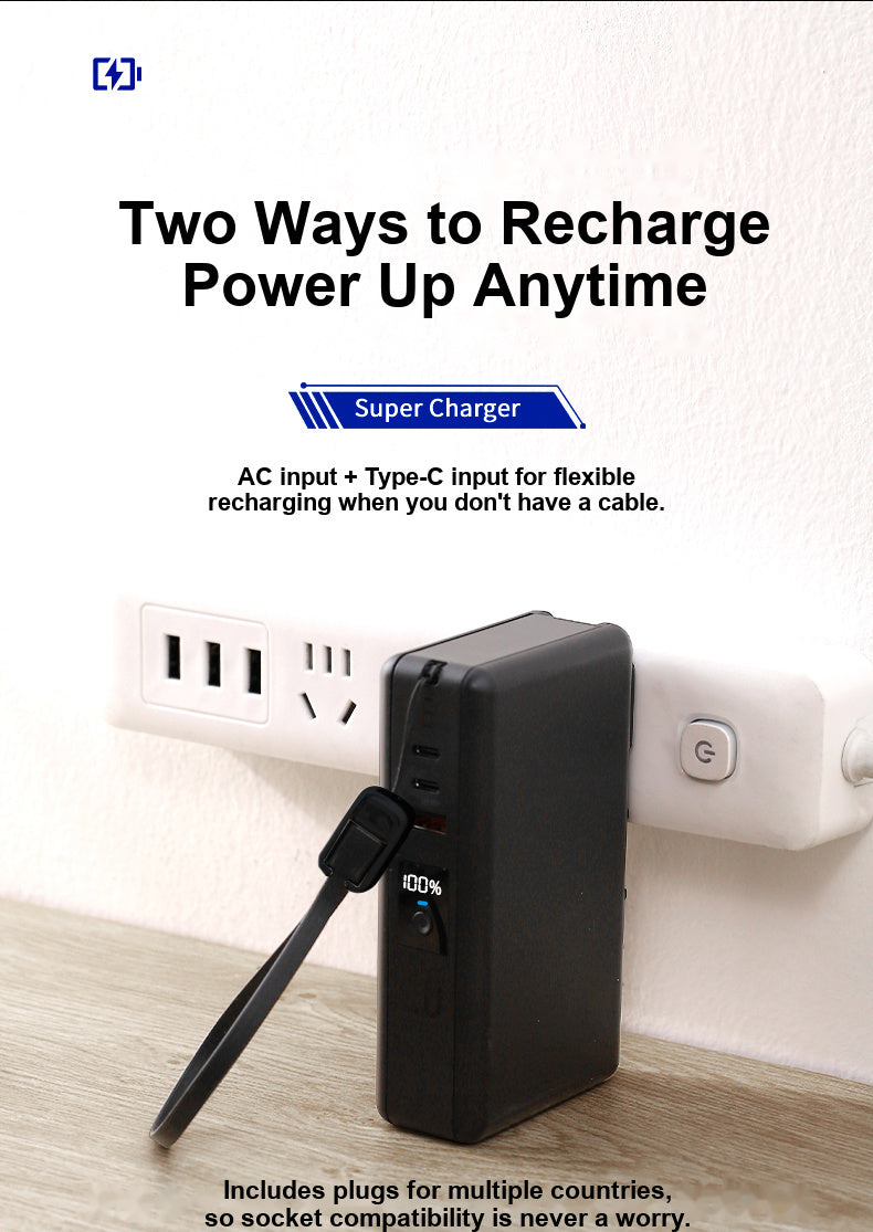 SolidPower T20 6-in-1 Qi2 Magnetic Power Bank & 65W GaN Travel Charger, 20,000mAh