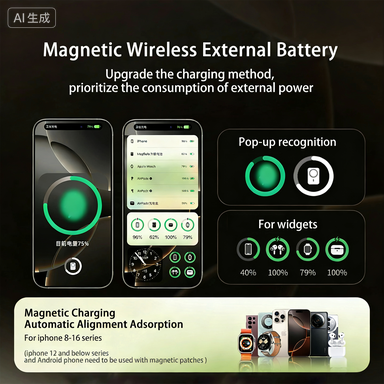 QI 2.1 Magnetic Powerbank Wireless Fast Charing Spare Portable External Battery for iPhone 12-17 Pro Watch Airpods 5000/10000mAh