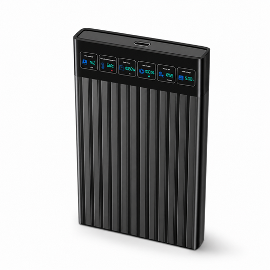 Meenova 2.5-Inch Smart SATA HDD/SSD Enclosure with Digital Drive Monitor, USB 3.2 Gen 1 5Gbps, Up to 4TB
