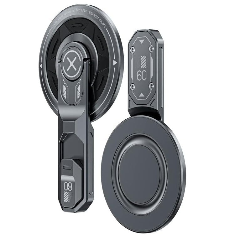 Magnetic Fidget Phone Stand for Magsafe, Aluminum Alloy 360° Rotatable Portable Desktop Holder for Mobile Phones and Tablets Meteor Gray.
