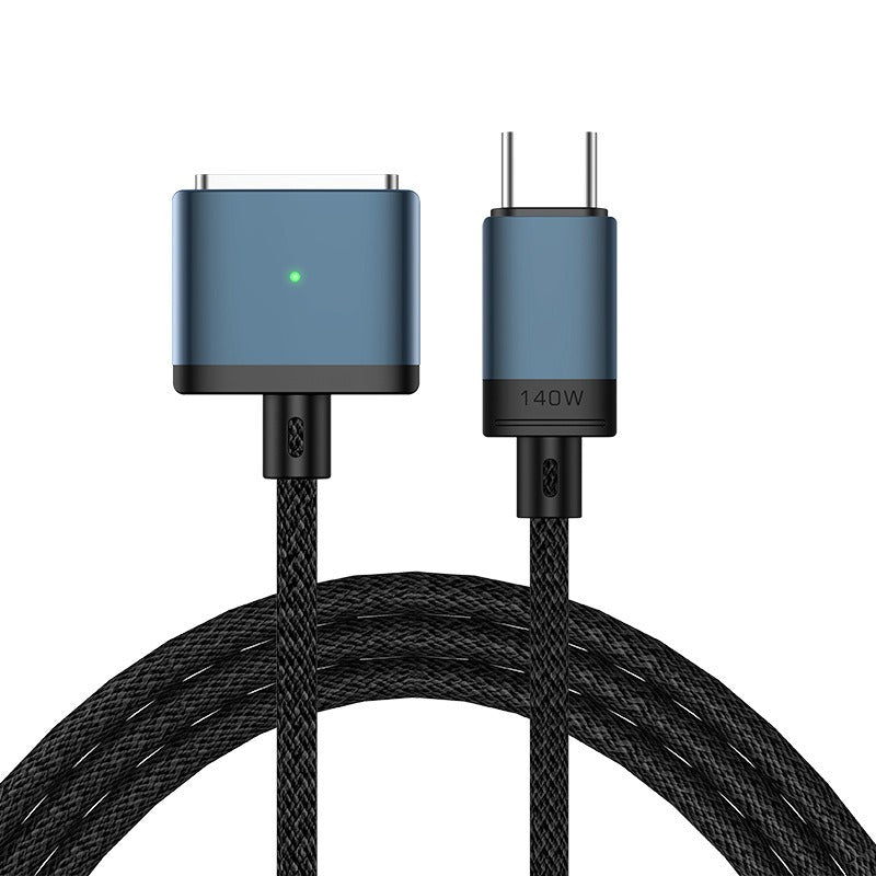 140W USB-C to MagSafe 3 Magnetic Charging Cable – 2M Braided Cord, PD 3.1 Fast Charge, LED Indicator for MacBook Air/Pro