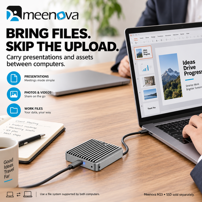 Meenova M23 M.2 2230 SSD Enclosure – 10Gbps USB 3.2 Gen 2, NVMe / NVMe + SATA NGFF, Aluminum External SSD Case, Up to 4TB