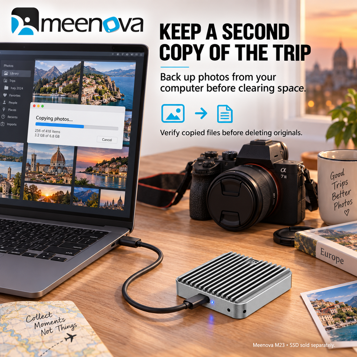 Meenova M23 M.2 2230 SSD Enclosure – 10Gbps USB 3.2 Gen 2, NVMe / NVMe + SATA NGFF, Aluminum External SSD Case, Up to 4TB