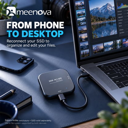 Meenova Magnetic Snap-On Storage Series – 2230 M.2 NVMe SSD MagSafe Enclosure / Magnetic Card Reader