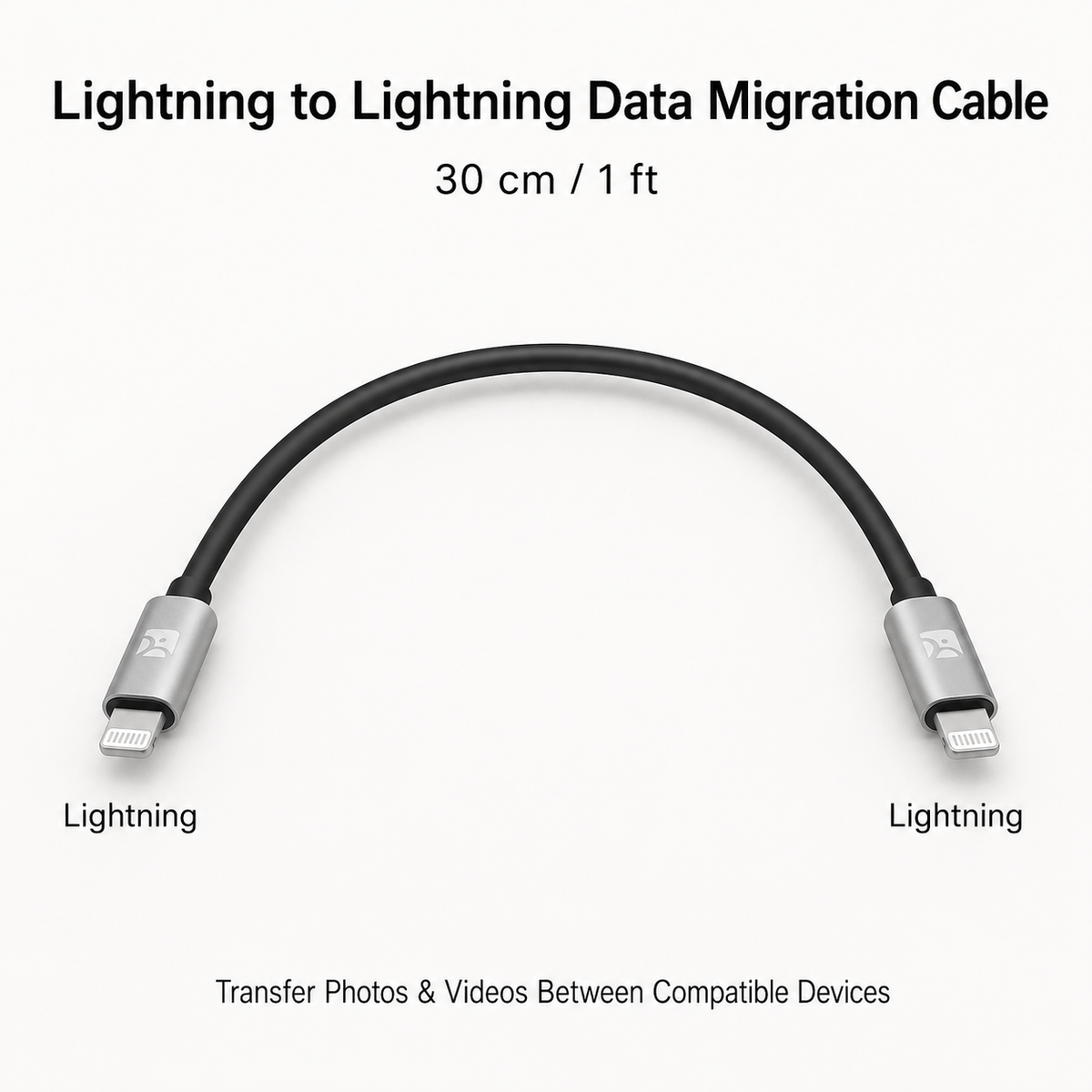 Meenova Lightning to Lightning OTG Data Transfer Cable (1ft/30cm) – High-Speed Device Migration for iPhone & iPad (Data Only)