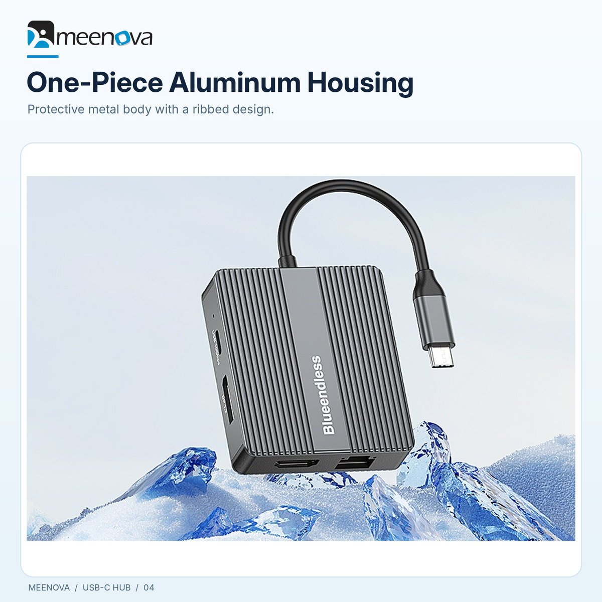 Meenova USB-C hub aluminum housing