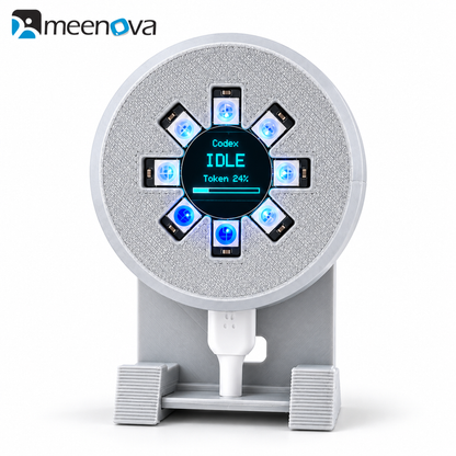 Meenova Light V3 silver gray wired status light on white background