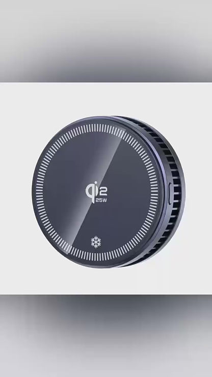 Meenova D18 25W Magnetic Cooling MagSafe Wireless Charger Stand for iPhone 18/16/15/14/13/12 Series & Qi2/Qi-Compatible Devices